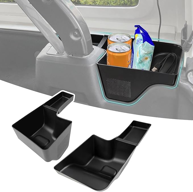 Rear Trunk Organizer Tray Compatible with 2018-2023 Jeep Wangler JL JLU 4XE Rubicon Sahara 4 Door, Wheel Well Storage Box Cargo Organizer Accessories for Jeep Wangler JL (Left + Right)