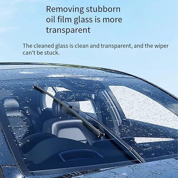 Automotive Oil Film Cleaning Brush,Reusable Car Clear Vision Glass Cleaner for Car Windows,Upgraded Anti-Rain Fog Windshield Glass Oil Film Remover,Glass Cleaning Board Improves Visibility,2PCS