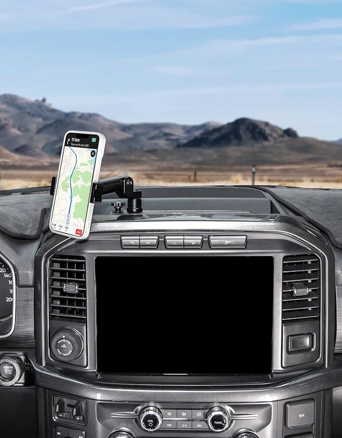JOYTUTUS Aluminum Phone Holder Dash Mount Compatible with Ford F150 2021 2022 2023 2024 2025 2026 F-150, Cell Phone Holder Dash Mount for Truck, Stable Installation