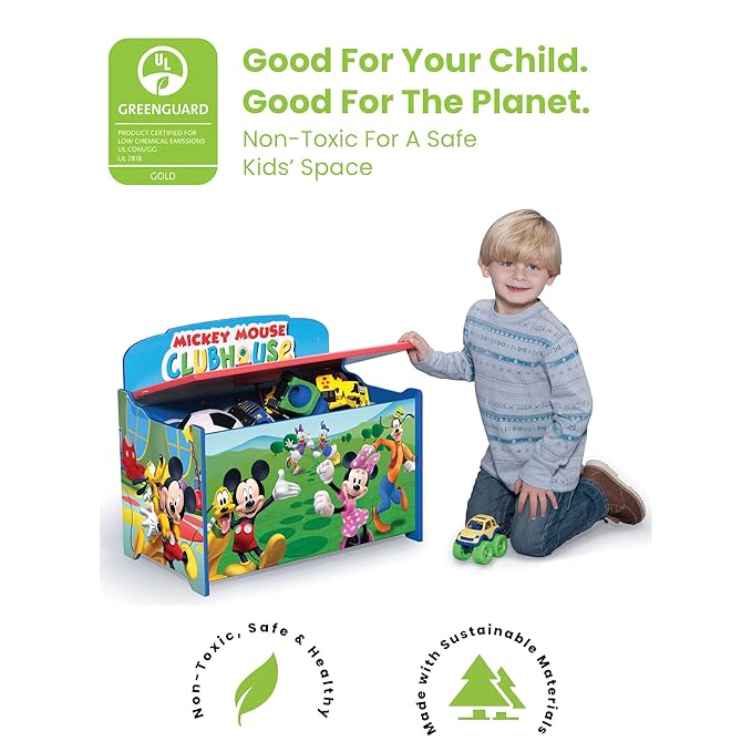 Delta Children Deluxe Toy Box, Disney Mickey Mouse