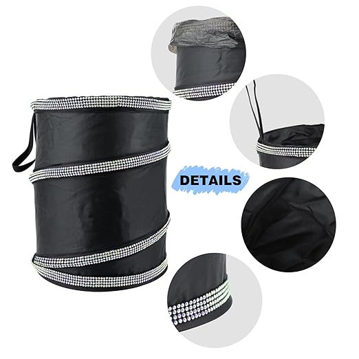 eing Car Trash Can, Portable Garbage Bin with Bling Diamonds, Collapsible Pop-up Water Proof Bag, Waste Basket Bin, Rubbish Bin (1 Pack, AB)