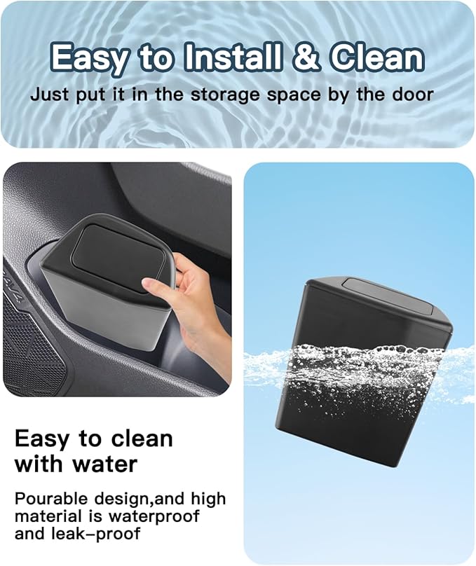 2025 RAV4 Trash Can for Toyota RAV4 XA50 Accessories,Portable Mini Car Trash Bin with Lid for Storage and Organizer Car Door Garbage Can Compatible with 2019~2025 Toyota RAV4