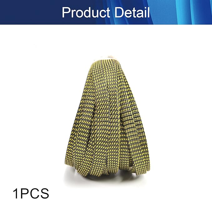 Aicosineg 32.81ft PET Flexible Braided Cable Sleeve 0.4inch Width Wire Loom Sleeving and Organizer Flexible Wire Mesh Sleeve Wrap Protector for TV Audio PC Cords from Pets Chewing Black and Gold