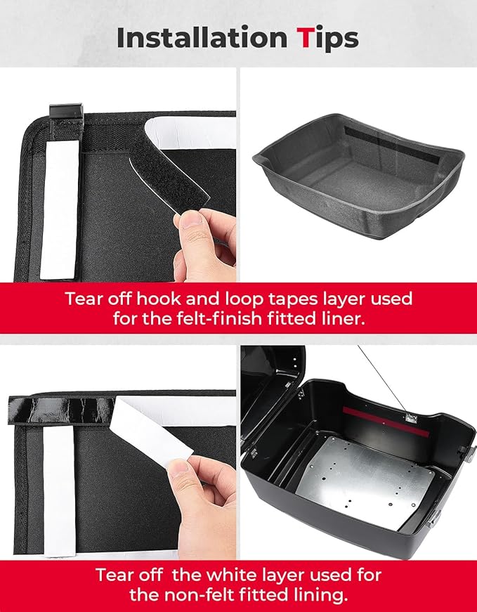 KEMIMOTO Upgraded for Rear Pack Organizers with Hooks Compatible with Touring 2014-2024 2025 for Street Glide Road King Tri Glide
