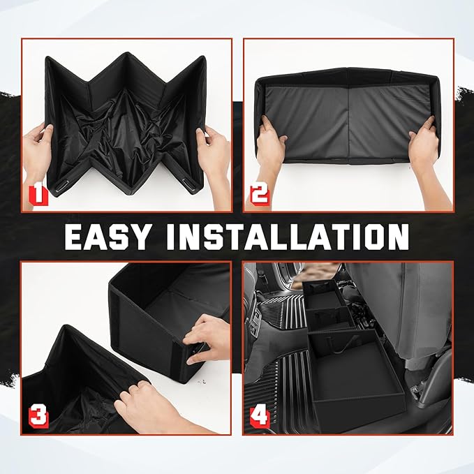 Foldable Under Seat Storage Organizer for 2019-2025 2026 Chevy Silverado/GMC Sierra 1500 & 2020-2025 2500HD/3500HD - 600D Oxford Cloth Double & Crew Cab Underseat Waterproof Tool Box Accessory