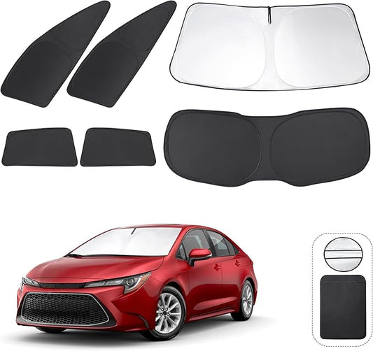 TINGLU Window Shades for Toyota Corolla Hatchback 2020-2026(Not for Corolla Cross) Accessories Side Full Windows Cover Camping Rear Triangular Windshield Sun Shade Sun UV Rays Privacy Protection 6PCS