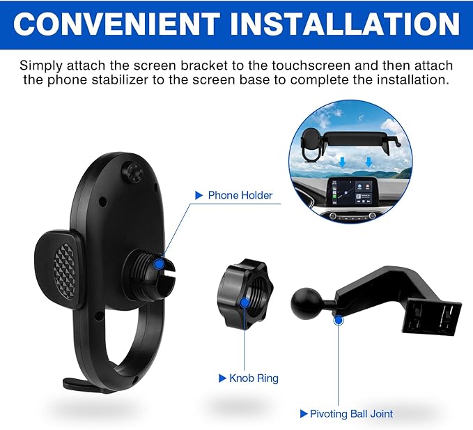 Autorder Car Phone Holder for 2021-2025 Ford Escape Accessories 8-Inch Cell Phone Mount with Dash Organizer Hands-Free 360 Degree Rotation(Not fit 13.2" Screen)