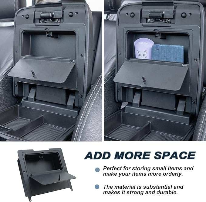 JKCOVER Center Console Hidden Box Organizer Compatible with 2024 2025 2026 Toyota Tacoma Accessories Armrest Secret Compartment Press to Open and Close（Patented Design）