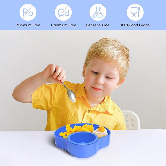 2PCS Car Seat Snack Tray for Kids: Kids Car Tray with Cup Holder, Toddlers Road Trip Essential, Travel Snacks Food Plate for Stroller, Snack Tray with a Cup Holder (Blue&Pink)