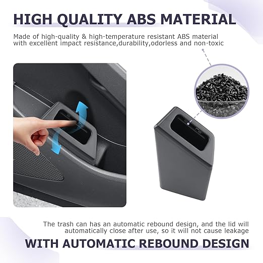 LUWU Car Trash Can with Lid - Portable Mini Dustbin Garbage Bin for Toyota Corolla Cross Interior Accessories (Right)