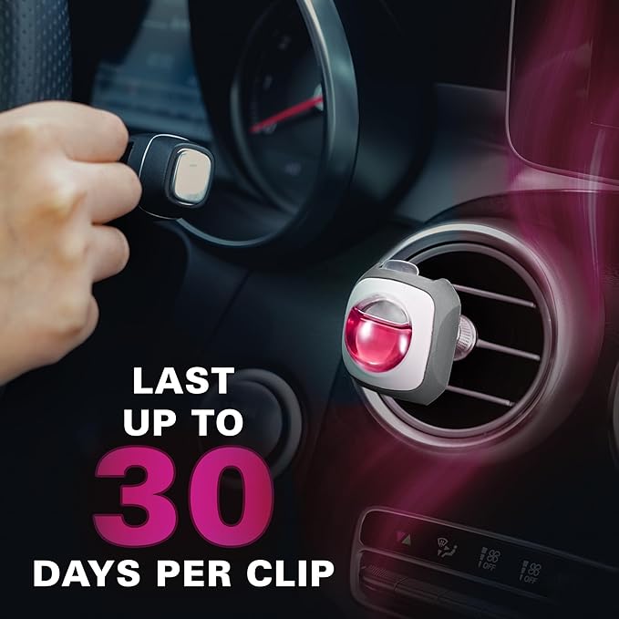 Air Jungles Honey Peach Scent Car Air Freshener Vent Clip, 6 Count Long Lasting Up to 180 days, Natural Essential Oil Car Fragrance for Women and Men, Odor Eliminator - 4ml Each