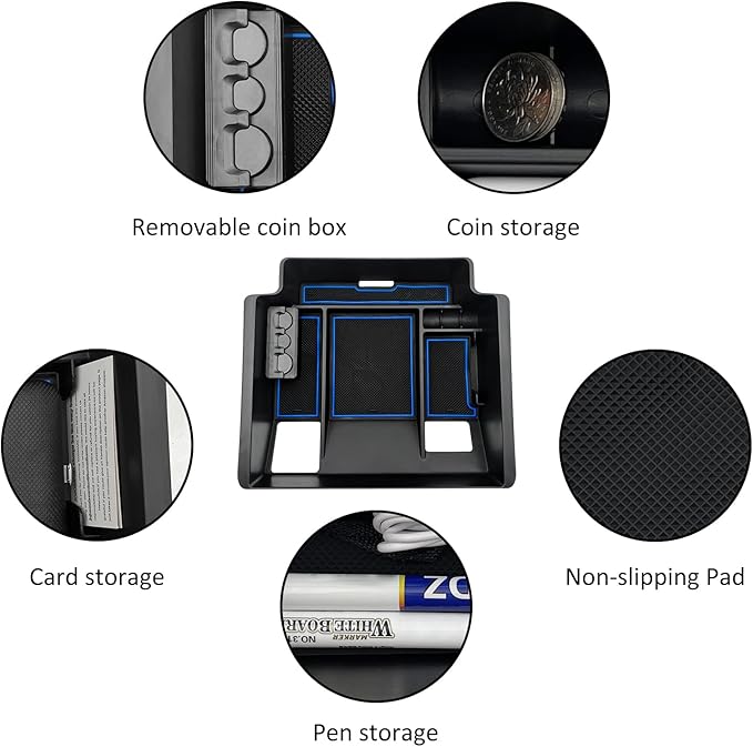 JOJOMARK Center Console Organizer Tray fits for 2022-2025 GMC Sierra/Chevy Silverado 1500 Accessories,2024-2025 Silverado/Sierra 2500HD 3500HD (Wireless Charging With Full Console w/Bucket Seats Only)