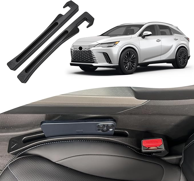 RX350 RX350H RX450H RX500H Seat Gap Filler, Car Seat Gap Filler Organizer Stop Things from Dropping Customized Interior Accessories for Car, Black Pack of 2