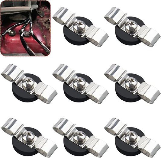 Strong Magnetic Cables Clips, 8PCS Heavy Duty Magnetic Wire Clamps for Hanging Cables, Non-Scratch Rubber Coated Magnetic Cord Holder for Solar Panel Extension Cord, RV, Workshop, Cabinet