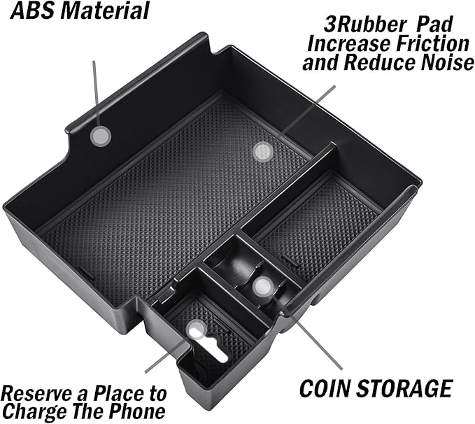 TACOBRO Center Console Organizer Tray Compatible with Ford Explorer 2012 2013 2014 2015 2016 2017 2018 2019 Accessories Armrest Glove Box Secondary Storage Divider Insert ABS Materials