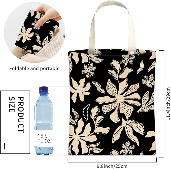 Cute Car Trash Can, Hanging Canvas Car Back Seat Organizer and Storage Bag, Funny Car Trash Bag for Travelling, Outdoor Cute Black White Daisy