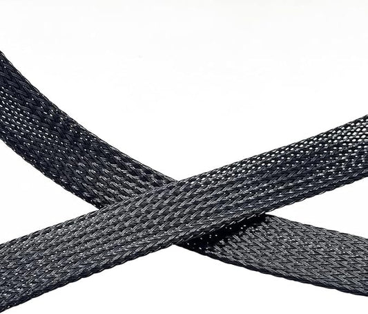 25Ft-3/4inch PET Expandable Braided Wire Sleeving,Wire Loom Cable Sleeve for TV,Computer,Home Theater,Automotive,Home Industrial,Electrical Wires,Chemical,Protect Cat from Chewing Cords,Black