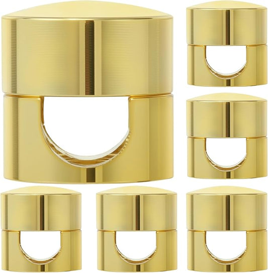 SmallCat 6 Sets Charger Holders for Cords, Gold Adjustable Cable Anchor Holders, Adhesive Metal Cord Clips, Cable Management Wire Organizers for Desk, Office, Nightstand