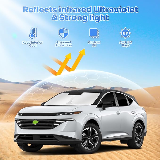 Canvcle Sunshades for 2025 2026 Nissan Murano Accessories Windshield Sun Shade Side Rear Window Shade Cover Sun Visor Shield Privacy Protection for Camping Keep Vehicle Cool Black 5PCS