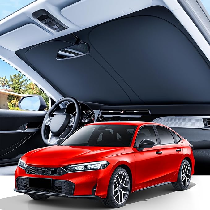 REEVAA Upgraded for Honda Civic 2022-2025 Windshield Sunshade [Tailored Fit, 99% Sun Protection] Foldable Sun Shade Car Accessories with Storage Bag