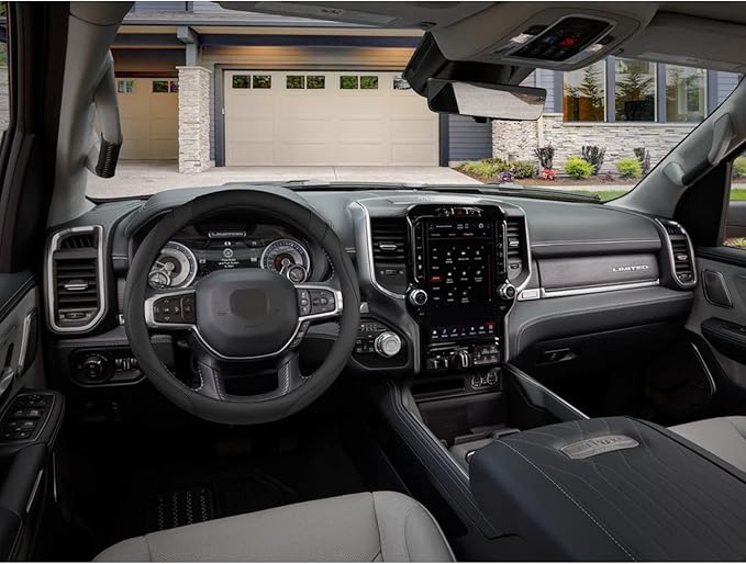 West Llama Customized Auto Car Steering Wheel Cover for Dodge RAM 1500 2500 3500, 15.5-16 inch (Black-Large Size)
