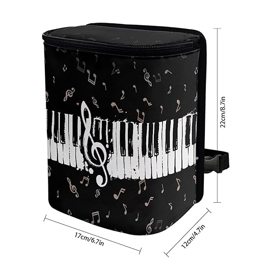 Talayituse Music Note Print Car Trash Can Portable Auto Garbage Bin Multifunctional Vehicle Interior Accessories with Adjustable Straps Universal Fit Truck SUV Sedan