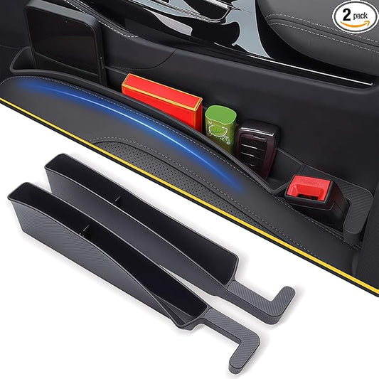 2PCS Universal Car Seat Gap Filler, Durable & Easy Install, No-Drop Seat Side Gap Seam Filler Organizer to Fill the Gap Space Between the Console and Seats, with Phone Holder for Car, SUV, Truck
