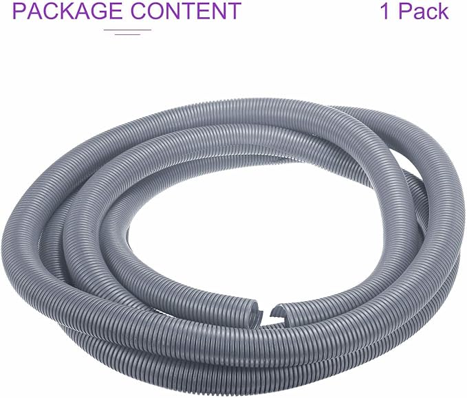 DMiotech 50ft Wire Loom Split Tubing 1 1/2 Inch(38.1mm) ID, Cord Protectors from Pet Flexible Conduit Cable Management for Office Home Garden, Gray