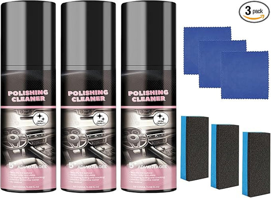 Car Interior Cleaner, 3PCS Polishing Cleaner Detailer Spray for Vehicle Detailing,100ml Multi-Purpose Cleaner, Total Vehicle Interior Detailer Spray Rejuvenation
