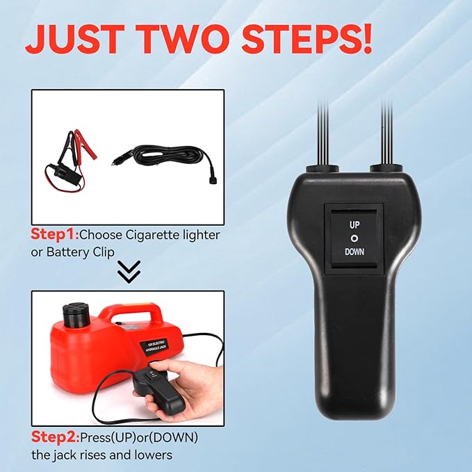 Trihelper Electric Car Jack 5 Ton 12V Hydraulic Jack Portable Car Lift Floor Jack Stand for Sedans SUV MPV Sedan Truck Change Tires Garage Repair Roadside Emergency Kit