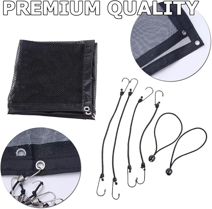 VaygWay Dog Car Travel Net Barrier for Pets - Premium Quality Safety Back Seat Mesh Net Barrier for Pets- Car Divider Net with Adjusting Rope and Hook- Perfect for Car SUV Pickup