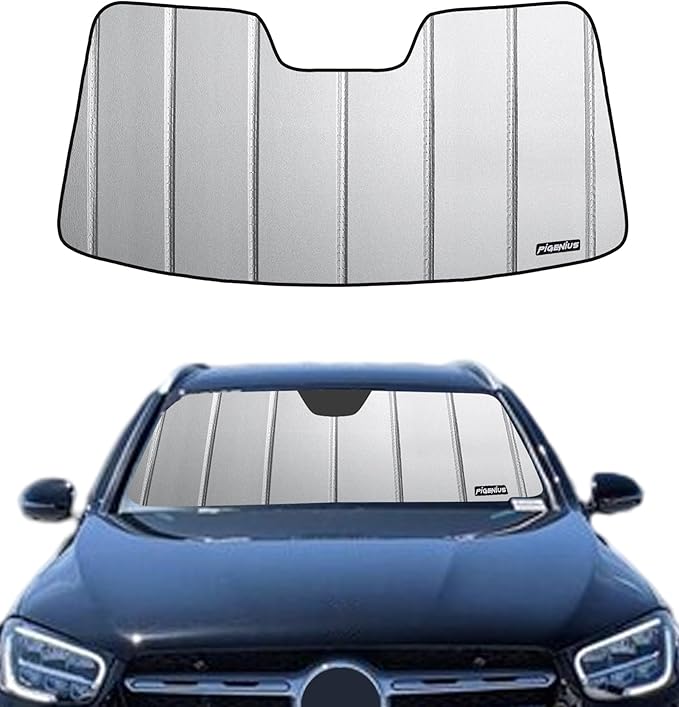 Pigenius Windshield Sun Shade for Mercedes-Benz GLC SUV 2016-2022, Custom Front Window Sunshade- Safeguard
