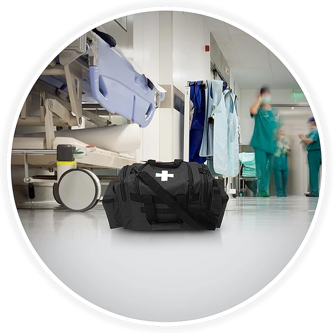 ASA TECHMED First Aid Responder EMS Emergency Medical Trauma Bag Deluxe, Black