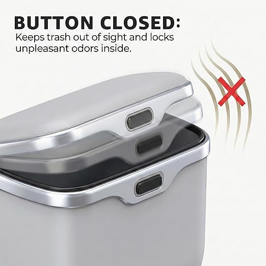 Car Trash Can with Lid - Leakproof Hanging Car Garbage Bin for Door & Seat Back - Waterproof Auto Trash Bag & Multifunctional Storage Organizer for SUV, Truck, Sedan (Gary)