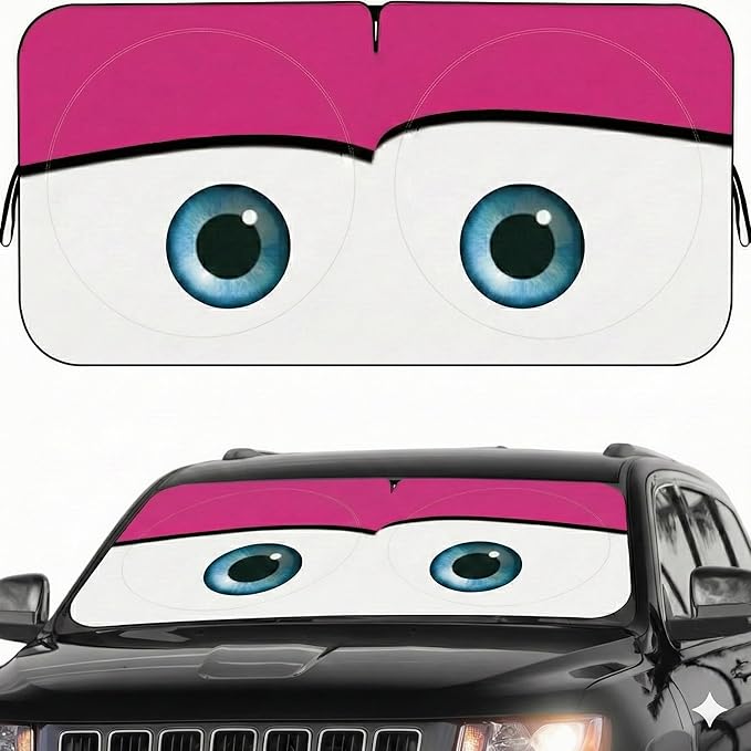 eygeufg Windshield Shade, Car Sun Shade for Front Windshield (Pink, Large)