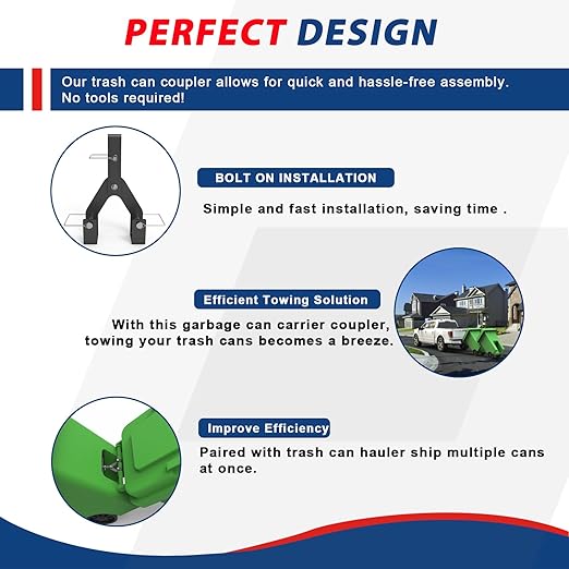 ELITEWILL Wheeled Trash Can Couplers to Hook Multiple Wheeled Trash Containers