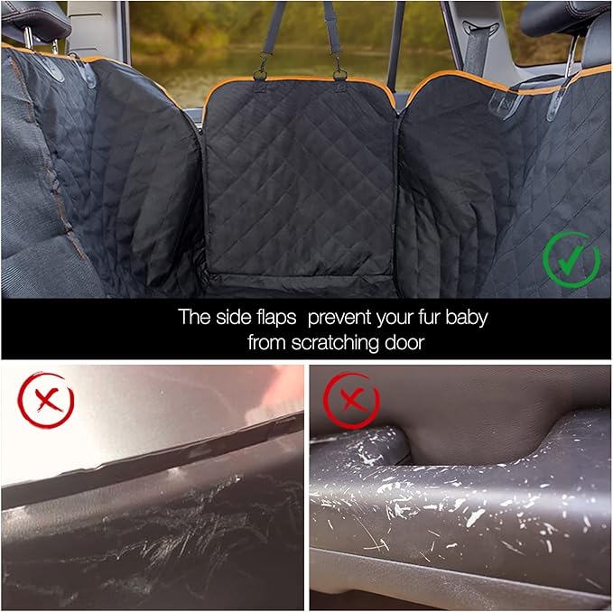 iBuddy Dog Seat Cover for Pickup Trucks, 900D Heavy Duty Truck Back Seat Cover for Dogs, Waterproof & Non-Slip Pet Car Seat Cover, Fits Ford F150 F250 Ram 1500 GMC Sierra Chevy Silverado Crew Cab