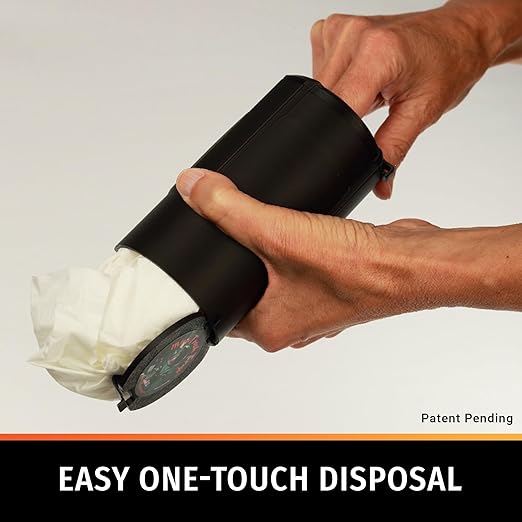 Trash Trapper Mini Car Trash Container – Frees Your Cupholder, Traps More & Empties Less with Patent-Pending Compaction, Holds Weeks of Small Trash, Portable for Car, Stroller & Travel, Black
