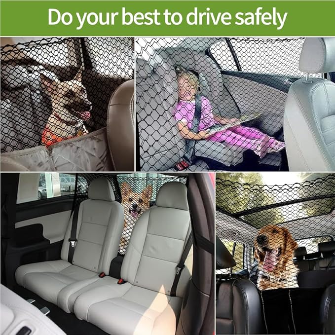Car Pet Barrier Safety Net,Dog Car Barrier for Toyota Highlander 2020-2023 2024 2025,Dog Guard for car Boot,Net Pet Car Divider Back Seat Barrier Net