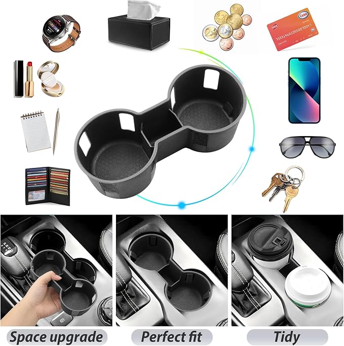 SKTU 2024 2025 2026 Ranger Cup Holder for 2024 2025 2026 Ford Ranger (XL/XLT/Lariat/Raptor) Central Control Cup Holder Ford Ranger 2024 2025 2026 Accessories Cup Pad 2025 Ranger Raptor Accessories