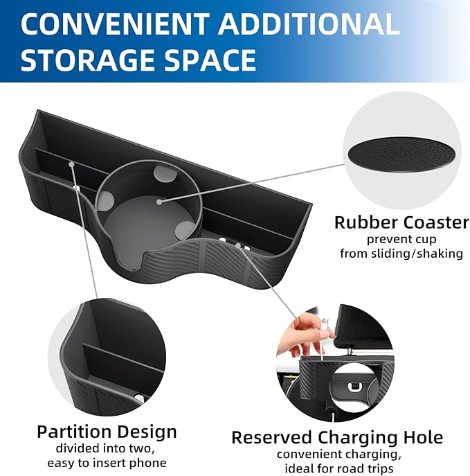 OUSHASAA 3-in-1 Car Headrest Backseat Organizer with 3.7" Backseat Cup Holder for Car, Seat Back Organizer with Hooks