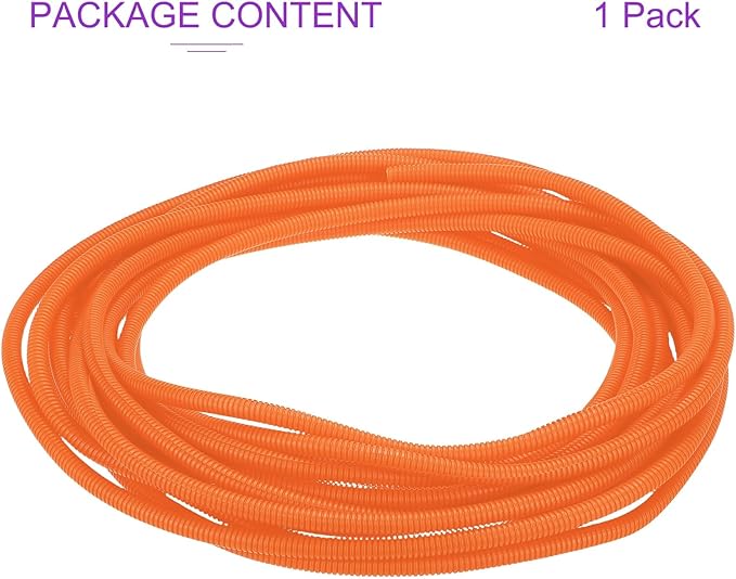 DMiotech 50ft Wire Loom Split Tubing 3/8 Inch(9.5mm) ID, Cord Protectors from Pet Flexible Conduit Cable Management for Office Home Garden, Orange