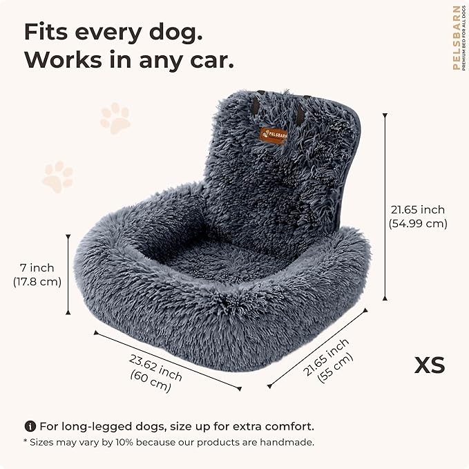 Pelsbarn Soft Comfortable Dog Protecting Car Bed 2.0 Extra Small (Dark Grey)