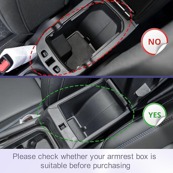 RUNROAD Center Console Organizer Tray Compatible with Jeep Compass 2022 2023 2024 2025 Accessories, Armrest Tray Secondary Storage Box Insert Console Organizer Card Container, Black (NOT For Ltd)
