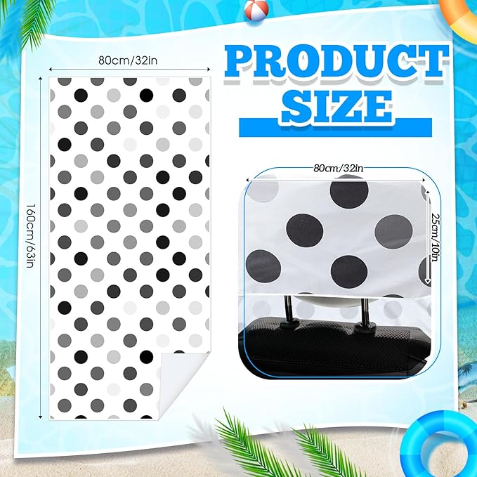 Hahafelt 2 Pack Car Seat Towel Covers with Storage Bag 63 x 32 Inch Athletic Running Towel Seat Sweat Washable Non Slip Cover Gift for Car Outdoor Sport Activities (Black and Gray Dots)