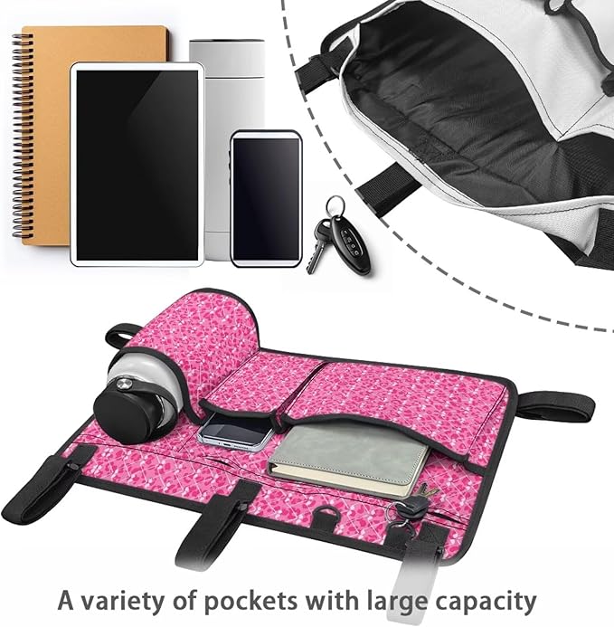 Golf Cart Storage Bag Non-Slip Golf Cart Rear Seat Organizer with 4 Pocket for Ezgo Yamaha Club Car and Other 2-Seat Golfs Carts