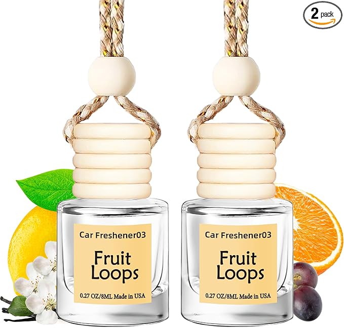 Hanging Car Air Freshener, Long Lasting Scent, Cute Air Fresheners for Women, 2 Pack Non-Toxic Essential Oil Diffuser, Made in USA