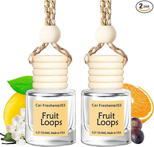 Hanging Car Air Freshener, Long Lasting Scent, Cute Air Fresheners for Women, 2 Pack Non-Toxic Essential Oil Diffuser, Made in USA