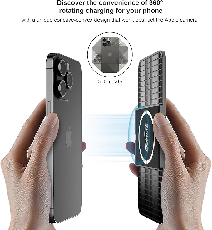 Magnetic Wireless Charger car Charging pad,POLMXS Fast Wireless Phone Charger Cell Phone Cordless Charging mat Compatible with iphone12/13/14/15 Series airpod (C11)