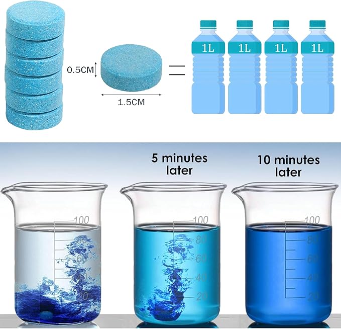 200 PCS-Car Windshield Washer Tablets, Glass Cleaner, Concentrated Effervescent Tablets, Solid Windshield Effervescent Wiper Tablet for Car Window Glass Cleaning